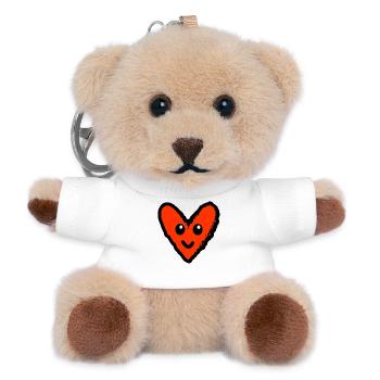 VALENTINSTAG. HERZ. ICH LIEBE DICH. ICH LIEBE DICH - Teddy Schlüsselanhänger - Weiß - Vorne