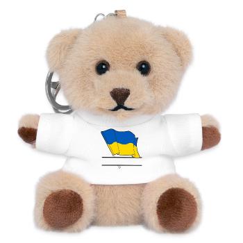 UKRAINE – Espace de noms - Porte-clés ourson - blanc - Devant