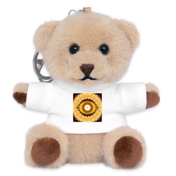 Sonnenauge Mandala Strahlen - Teddy Schlüsselanhänger - Weiß - Vorne