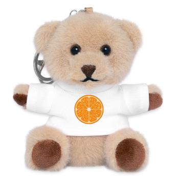 Vibrant Orange Slice Fruit Retro Citrus Art - Teddy Keyring - white - Front