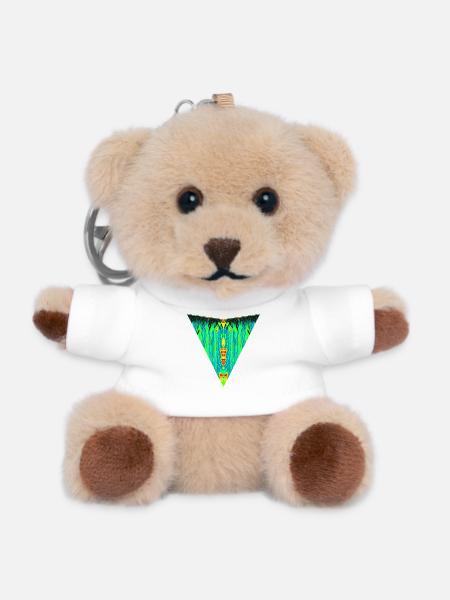 Digital Totem, Neon Guardian, Symmetry Beast - Teddy Keyring - white