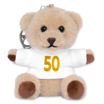 NUMÉRO 50e anniversaire - Porte-clés ourson - blanc - Devant