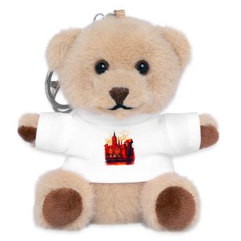 Motif de la ville de Gdańsk Silhouette de la Pologne Cadeau - Porte-clés ourson - blanc - Devant