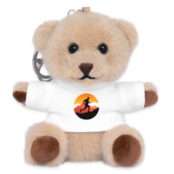 Running – Symbol of freedom - trail logo - Teddy Keyring - white - Front