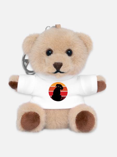 Sunset Hundesilu - Teddy Keyring - white