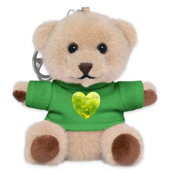 Heart with Flowers for Mother's Day Gift Mother's Day - Teddy Keyring - green - Front