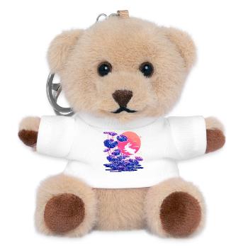 Neon bunny lotus forest in the evening light - Teddy Keyring - white - Front