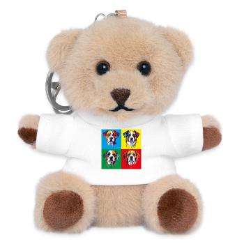 Dog Pop Art Portrait - Teddy Keyring - white - Front