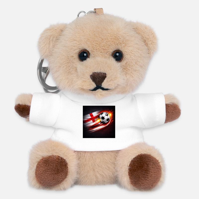 Flying football with flag breeze - Teddy Keyring - white