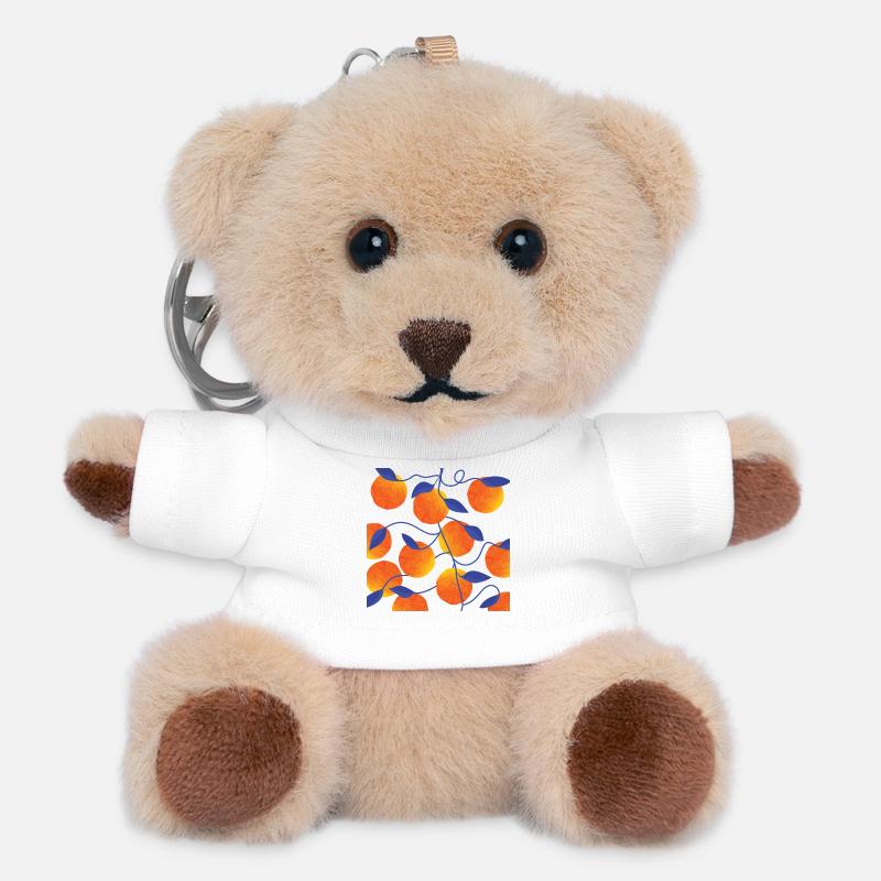Oranges - Teddy Keyring - white
