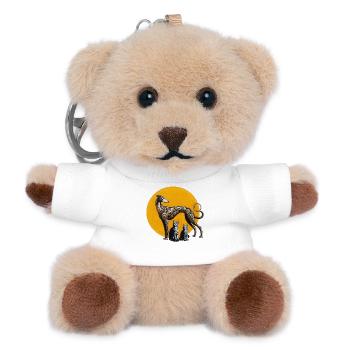 Galgo & Cats Street Art - Rough - Teddy Keyring - white - Front