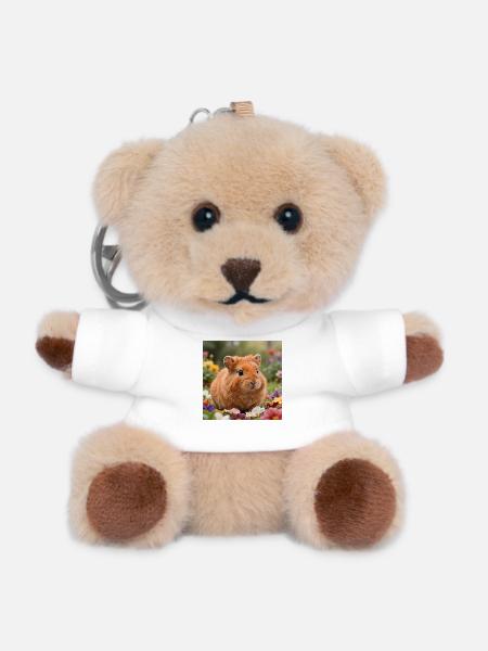 Flowery hamster dream - Teddy Keyring - white