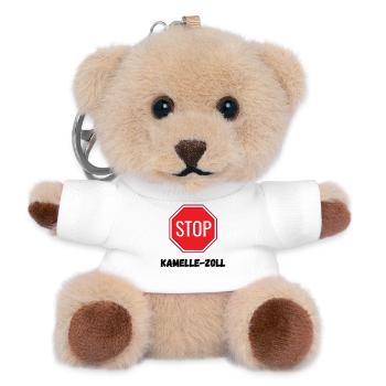 Karneval Kostüm Kamelle - Teddy Schlüsselanhänger - Weiß - Vorne
