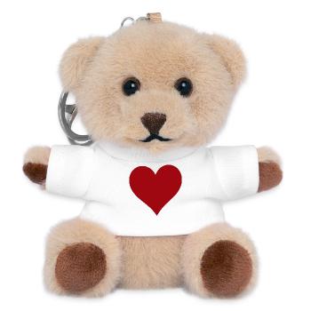 Herz rot Geschenk Valentinstag - Teddy Schlüsselanhänger - Weiß - Vorne