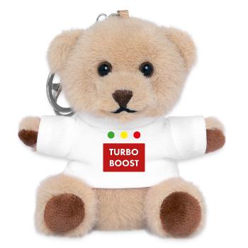 Turbo Boost Retro-Text - Teddy Schlüsselanhänger - Weiß - Vorne