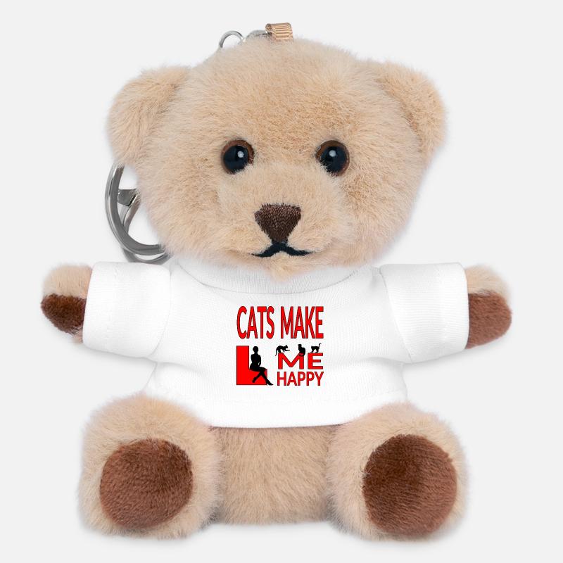 félin - Porte-clés ourson - blanc