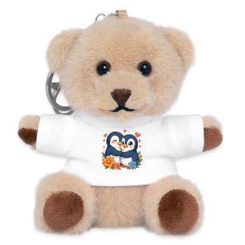 Duo amoureux des pingouins câlins - Porte-clés ourson - blanc - Devant