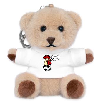 Chickens Soccer Player Soccer - Teddy Keyring - white - Front