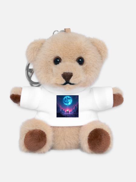 Moon Path of Togetherness - Teddy Keyring - white