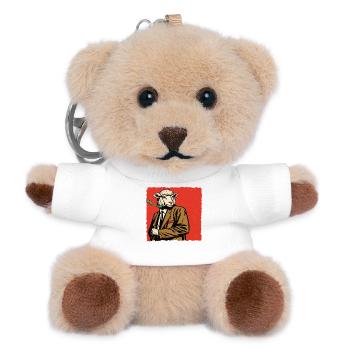 Lamb in a suit with a whistle - Teddy Keyring - white - Front