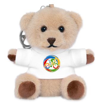 Colorful Bicycle Road Bike Art Motif - Teddy Keyring - white - Front
