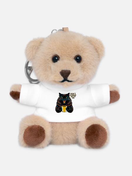 Cat with statement "Don't argue with me" - Teddy Keyring - white