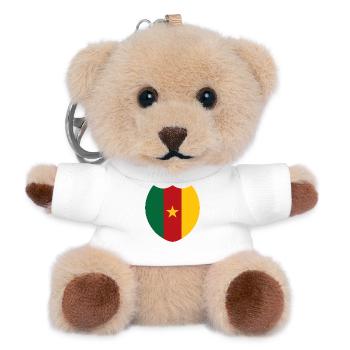 Cameroun fier drapeau - Porte-clés ourson - blanc - Devant
