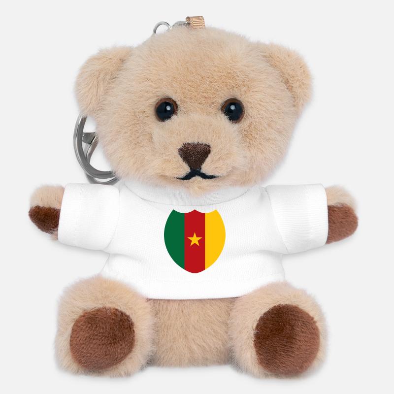 Cameroon Proud Flag - Teddy Keyring - white