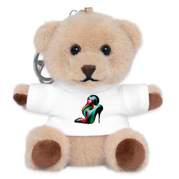 Optical Illusion High Heel Woman Art - Teddy Keyring - white - Front