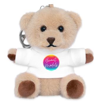 Braut-Mädels! Cool Neon Kreis Personalisierbar - Teddy Schlüsselanhänger - Weiß - Vorne