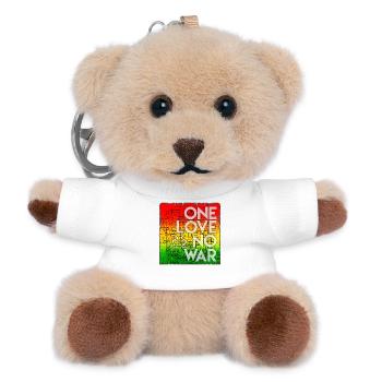 One Love No War Regenbogen - Teddy Schlüsselanhänger - Weiß - Vorne