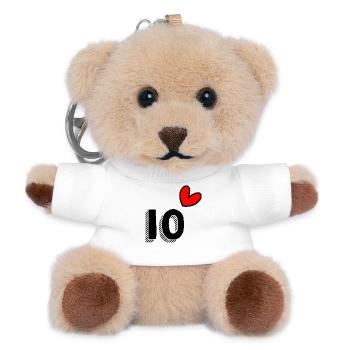 10. 10 YEARS. 10th ANNIVERSARY. 10 YEAR ANNIVERSARY. - Teddy Keyring - white - Front