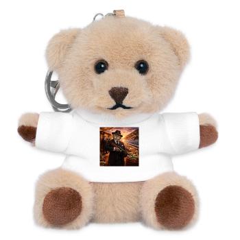 Cat gangsters on luxury yacht - Teddy Keyring - white - Front