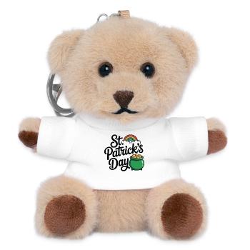 St. Patrick's Day Pot of Gold Regenbogen Glücksdesign - Teddy Schlüsselanhänger - Weiß - Vorne