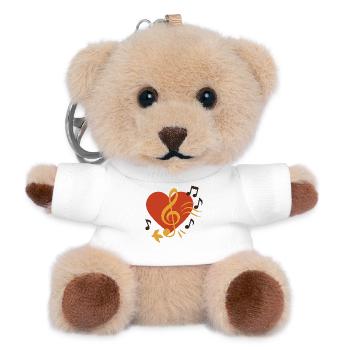 Musik fürs Herz - Teddy Schlüsselanhänger - Weiß - Vorne