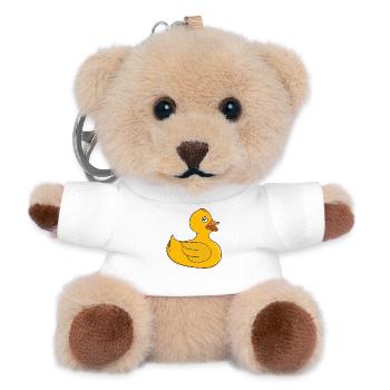 Sonnenrige Gummiente - Teddy Schlüsselanhänger - Weiß - Vorne