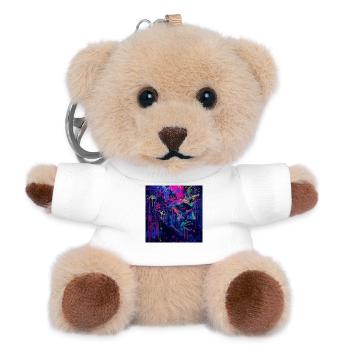 Neon Graffiti Portrait Spatters - Teddy Keyring - white - Front