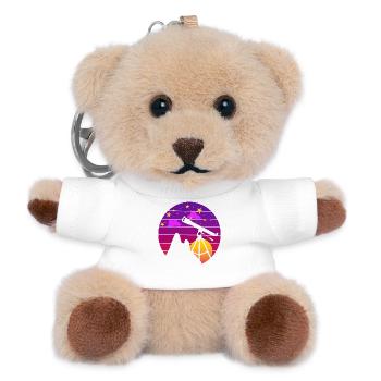 Retro Astronomy Telescope Sunset - Teddy Keyring - white - Front