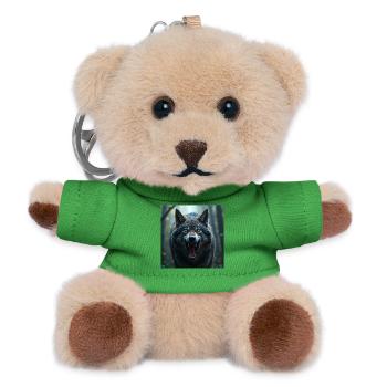 Aggressive wolf - Teddy Keyring - green - Front