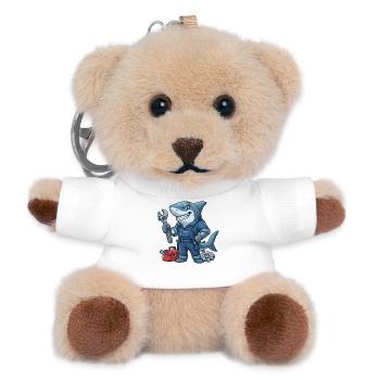 Screw shark mechanic motif - Teddy Keyring - white - Front