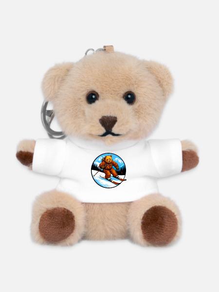 Ski Bear - Teddy Keyring - white