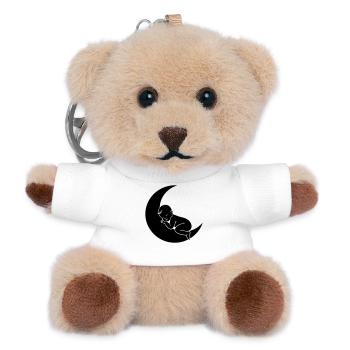 Bébé sur la Lune – Silhouette douce du sommeil - Porte-clés ourson - blanc - Devant