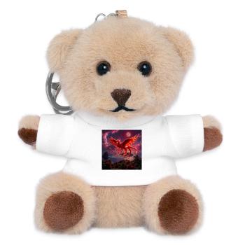 Crimson Phoenix over Tropical Islands - Teddy Keyring - white - Front
