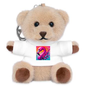 flamingo - Teddy Keyring - white - Front