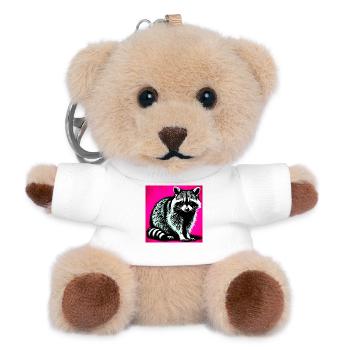 Raccoon - Teddy Keyring - white - Front