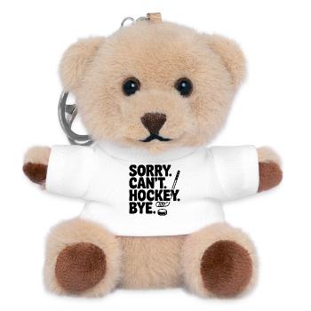 Entschuldigung. Geht nicht. Eishockey. Tschüss. - Teddy Schlüsselanhänger - Weiß - Vorne