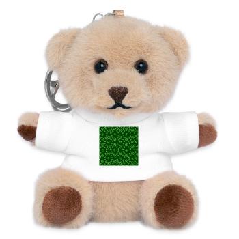 Clover pattern, outlines - Teddy Keyring - white - Front