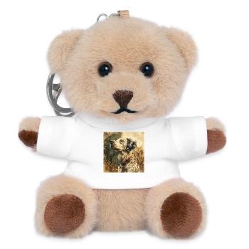 Dalmatiner Portrait im Vintage-Öl-Look - Teddy Schlüsselanhänger - Weiß - Vorne