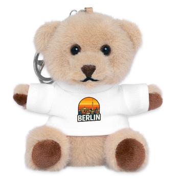 Berlin Skyline Retro Sunset Vintage Design - Teddy Keyring - white - Front