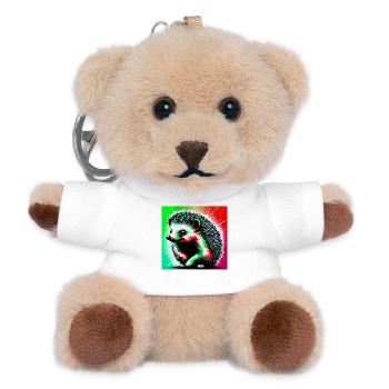 hedgehog - Teddy Keyring - white - Front